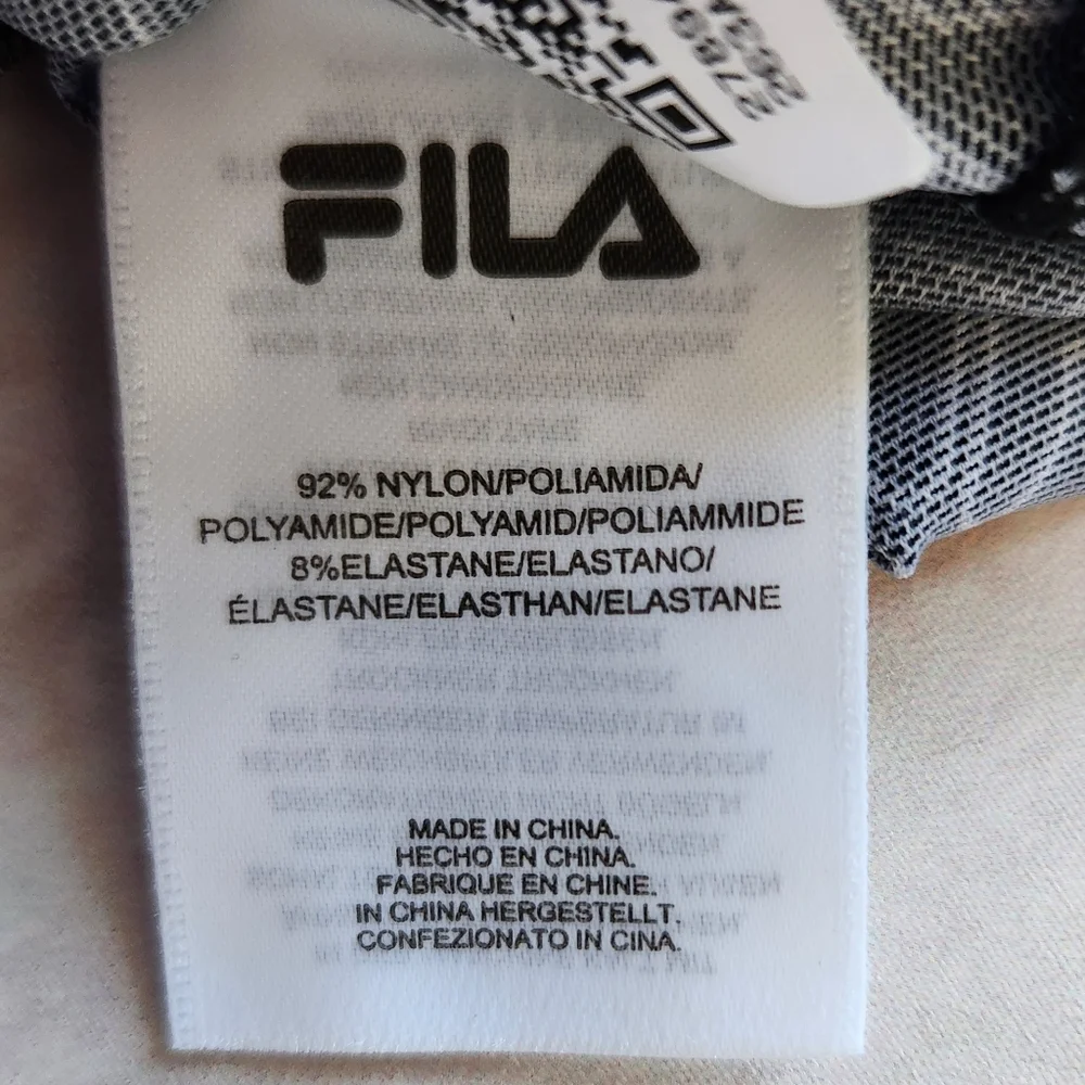 NWT Fila "Gaganga Sheer Bodysuit" Black White Mock Neck | Women's Size XS - Picture 9 of 11